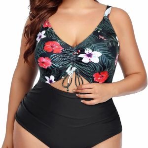 Conjunto de Flores con Bikini Negro (Talla W20)